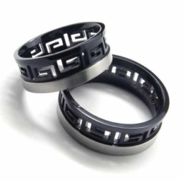 Anel Giratório Com Chave Grega De Titânio Preto De 7 Mm