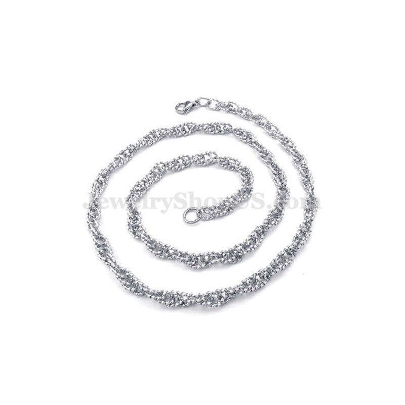 Novo Estilo De Corrente De Colar De Titânio Prateado Masculino