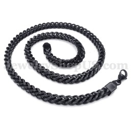 Colar Com Corrente De Titânio Preto Requintado Para Homens