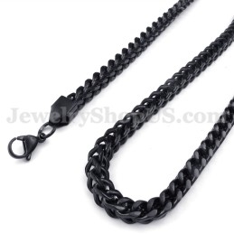 Colar Com Corrente De Titânio Preto Requintado Para Homens