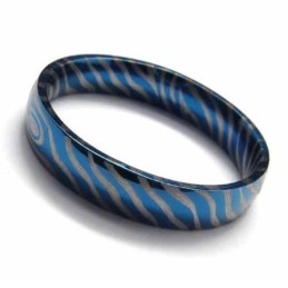 Anel De Titânio Azul Feminino De 4 Mm
