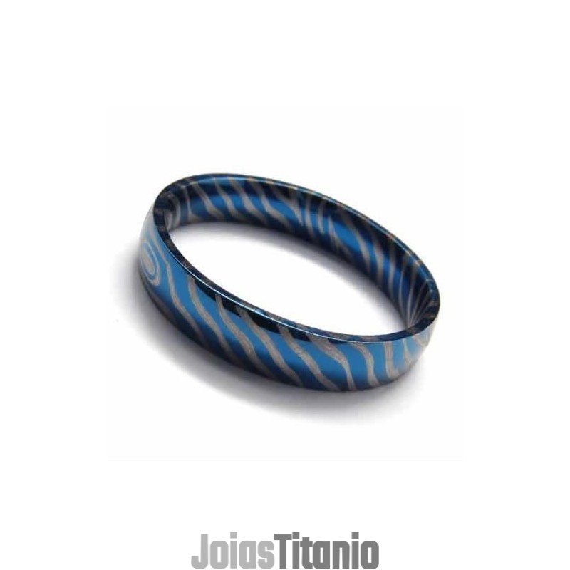 Anel De Titânio Azul Feminino De 4 Mm