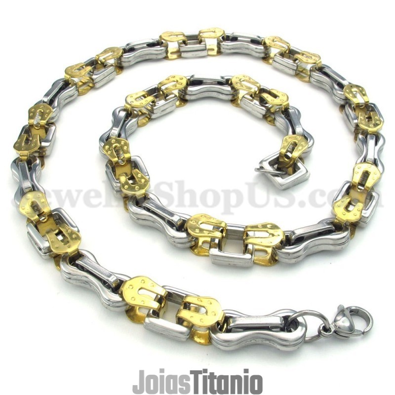Colar De Corrente De Titânio Masculino De Ouro Sexy Colar De Corrente De Titânio Masculino De Ouro Sexy