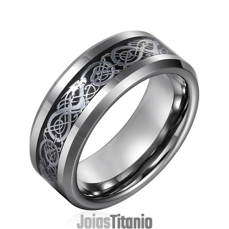 Anéis De Tungstênio Com Estampas De Dragão E Personalidade Da Moda Masculina Anéis De Tungstênio Com Estampas De Dragão E Personalidade Da Moda Masculina