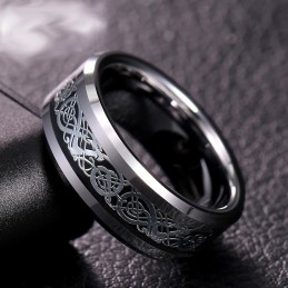 Anéis De Tungstênio Com Estampas De Dragão E Personalidade Da Moda Masculina