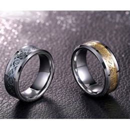 Anéis De Tungstênio Com Estampas De Dragão E Personalidade Da Moda Masculina
