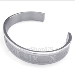 Pulseira Masculina De Titânio Com Algarismos Romanos