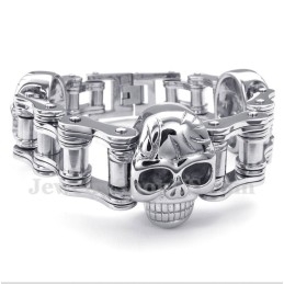 Pulseira De Bicicleta De Titânio Com Caveira Masculina