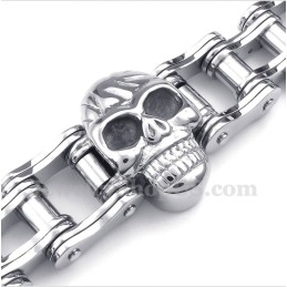 Pulseira De Bicicleta De Titânio Com Caveira Masculina
