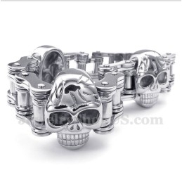 Pulseira De Bicicleta De Titânio Com Caveira Masculina
