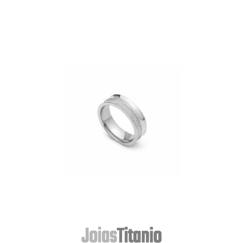 Anel De Titânio Escovado De 6 Mm E Prata Anel De Titânio Escovado De 6 Mm E Prata