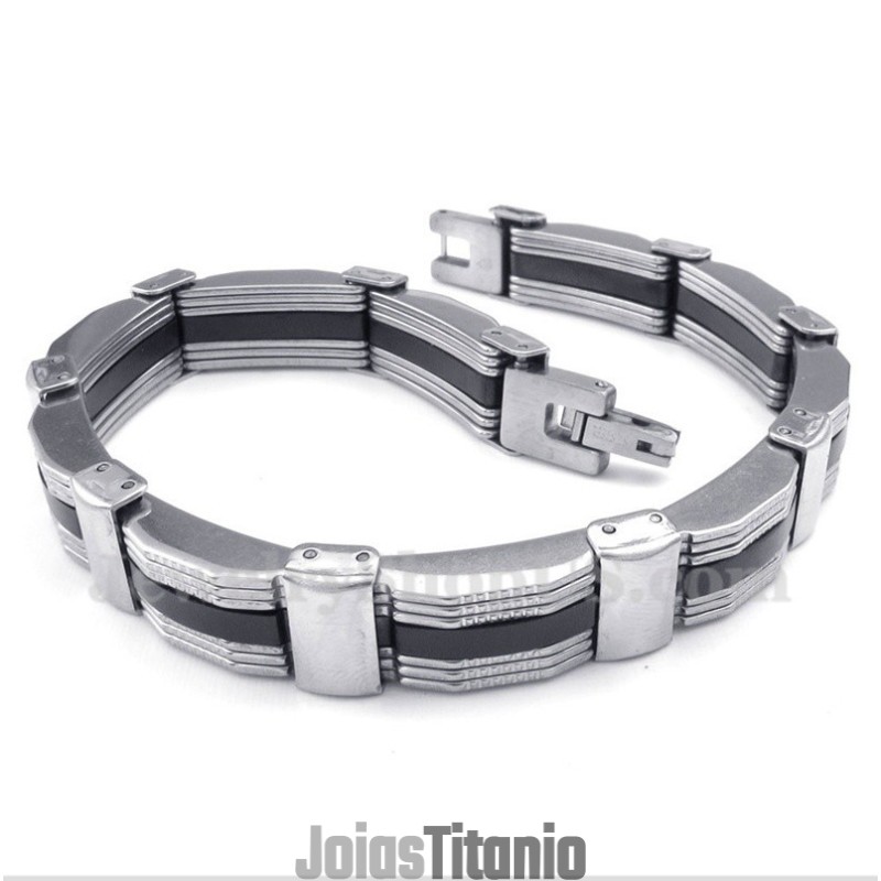 Pulseira De Borracha De Titânio Masculina