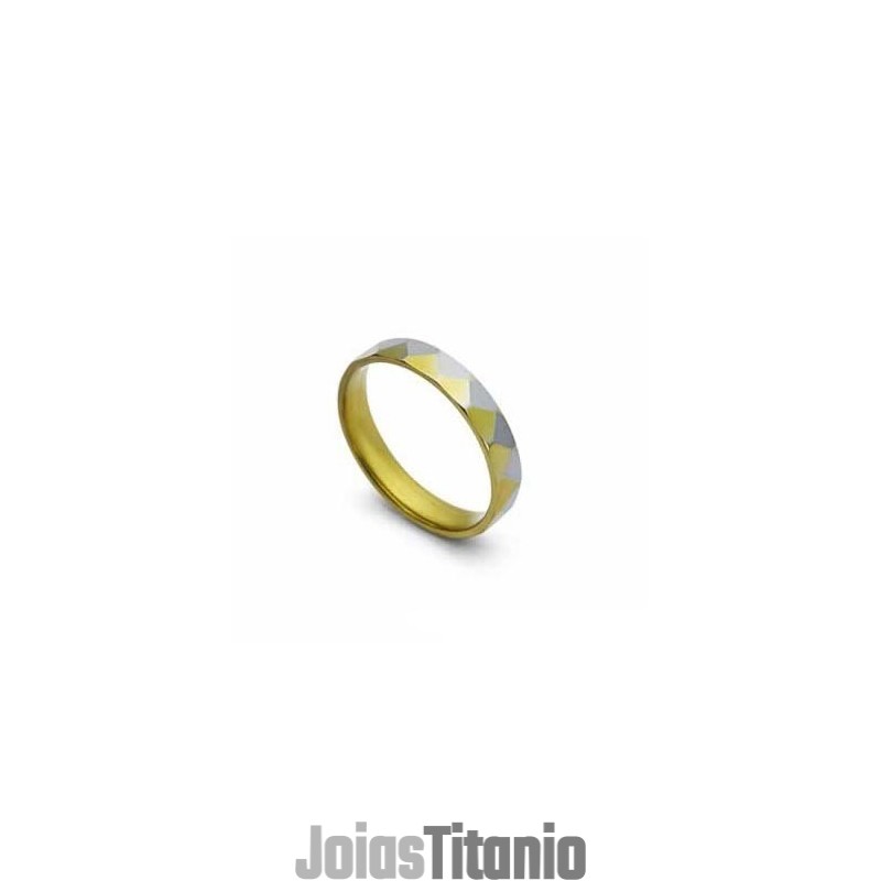 Anel De Ouro E Prata De Titânio De 4 Mm
