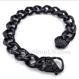 Pulseira Masculina Preta De Titânio Fundido