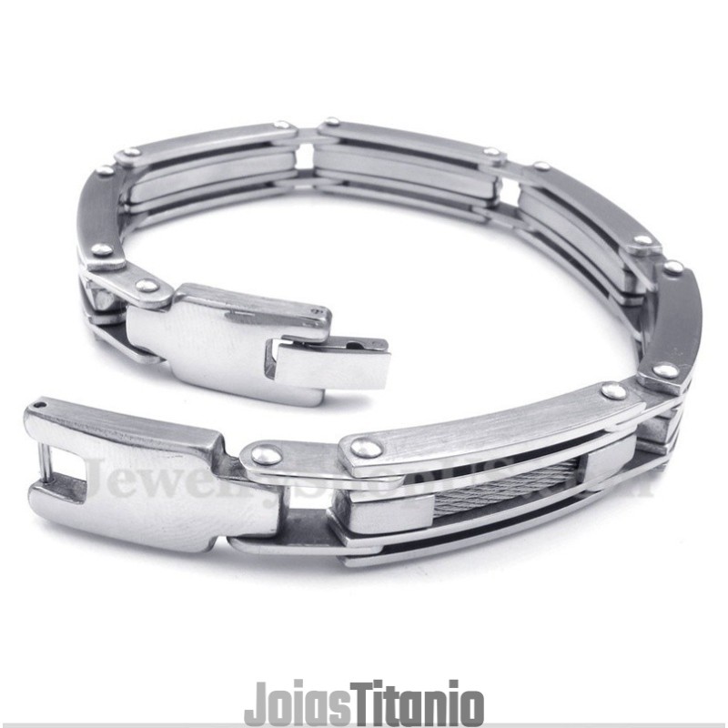 Pulseira De Cabo De Titânio Masculina Pulseira De Cabo De Titânio Masculina