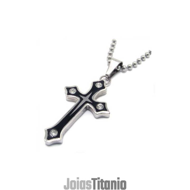 Pingente De Titânio Com Cruz De Placa Preta Da Moda Com Diamantes Pingente De Titânio Com Cruz De Placa Preta Da Moda Com Diamantes
