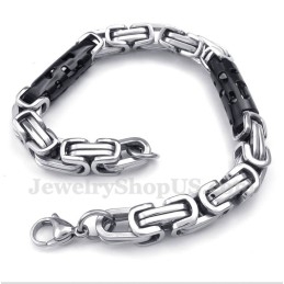 Pulseira Masculina De Titânio Com Cilindro Preto