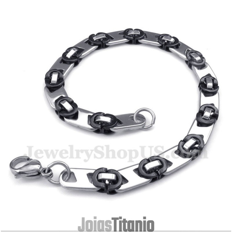 Pulseira Redonda Preta De Titânio Masculina