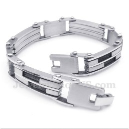 Pulseira Masculina De Titânio Com Cabo Preto