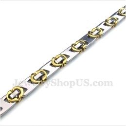 Pulseira Masculina De Titânio E Ouro Meio Crescente