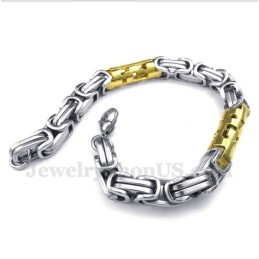 Pulseira Masculina De Cilindro De Titânio E Ouro