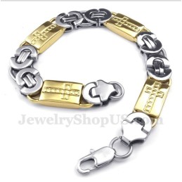 Pulseira Masculina De Titânio E Ouro