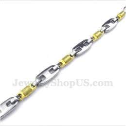 Pulseira Masculina De Cilindro De Titânio E Ouro