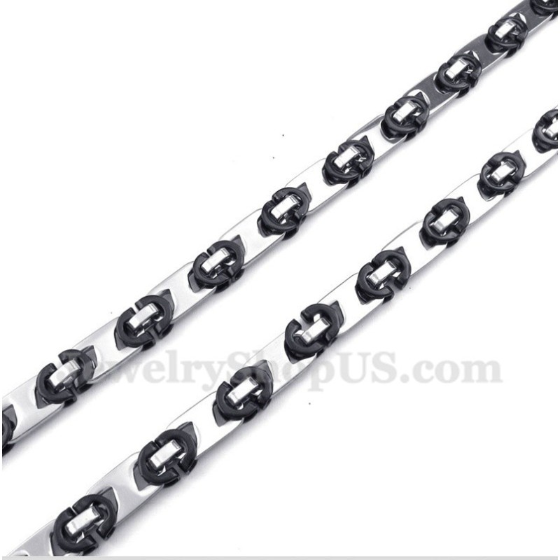 Colar Masculino De Titânio Preto Meio Crescente