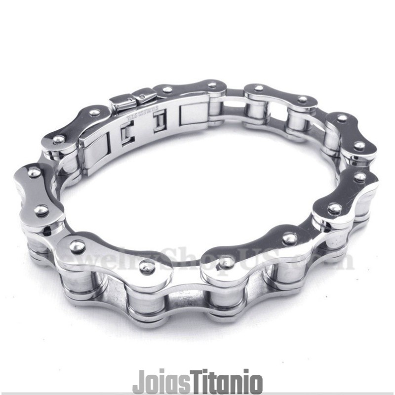 Pulseira De Corrente De Bicicleta De Titânio Masculina