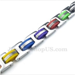 Pulseira De Borracha Colorida De Titânio Masculina