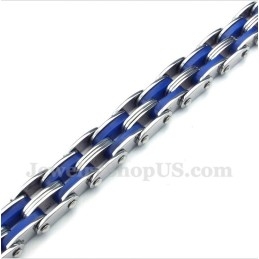 Pulseira Masculina De Borracha Azul Titânio