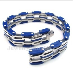 Pulseira Masculina De Borracha Azul Titânio