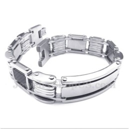 Pulseira Masculina De Fibra De Carbono E Titânio