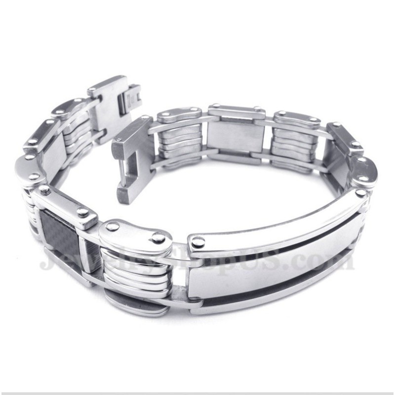 Pulseira Masculina De Fibra De Carbono E Titânio Pulseira Masculina De Fibra De Carbono E Titânio