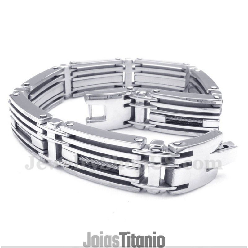 Pulseira De Cabo De Titânio Masculina