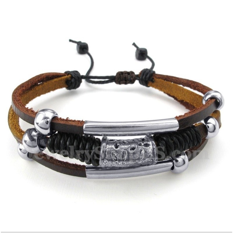 Pulseira Masculina De Couro De Titânio Pulseira Masculina De Couro De Titânio