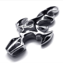 Pingente De Titânio Com Cruz E Espada De Chama Da Moda