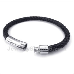Pulseira Masculina De Couro De Titânio