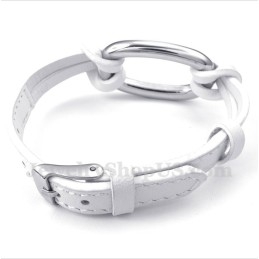 Pulseira Masculina De Couro De Titânio