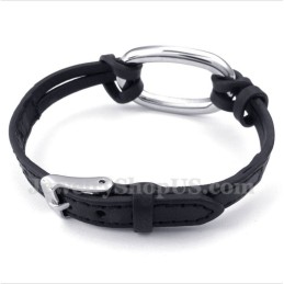 Pulseira Masculina De Couro De Titânio