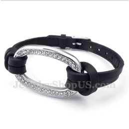 Pulseira Masculina De Couro De Titânio