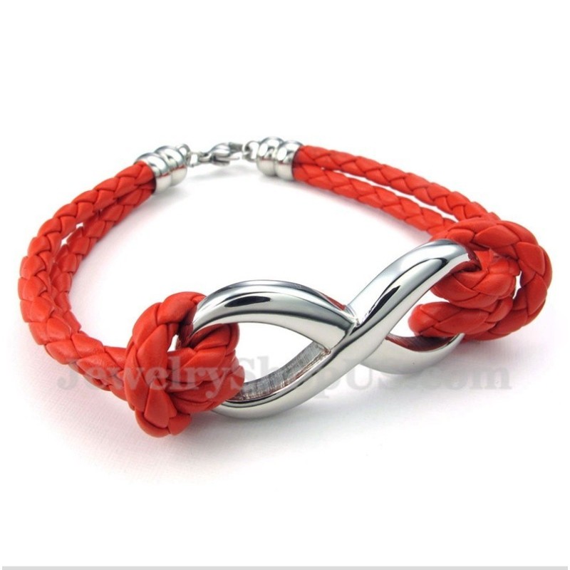 Pulseira De Couro Com Símbolo Do Infinito Em Titânio Masculino Pulseira De Couro Com Símbolo Do Infinito Em Titânio Masculino