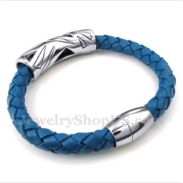 Pulseira Masculina De Couro De Titânio