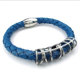 Pulseira Masculina De Couro De Titânio