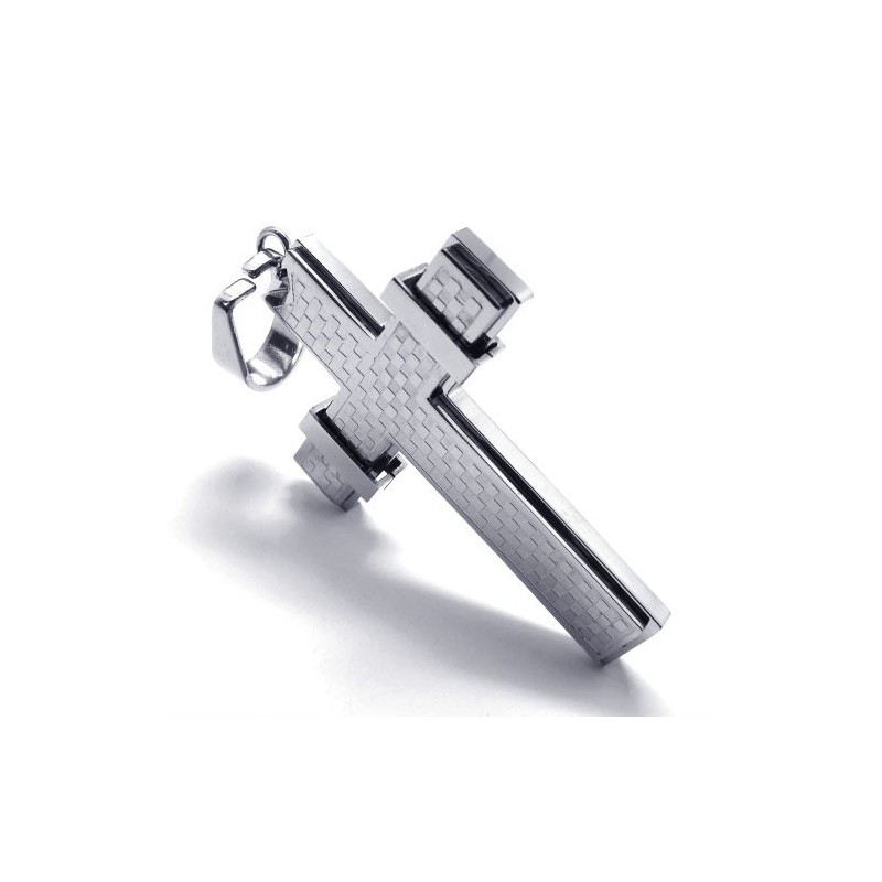 Pingente De Titânio Com Cruz Da Moda (Prata)