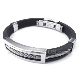 Pulseira Masculina De Cabo De Borracha De Titânio
