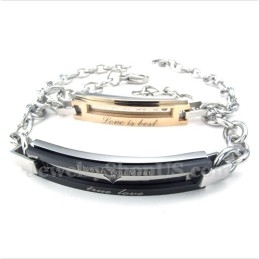 Pulseira De Casal Preta De Titânio Masculina