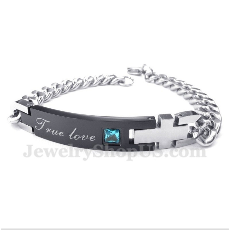 Pulseira De Casal Masculina De Titânio E Diamante Pulseira De Casal Masculina De Titânio E Diamante