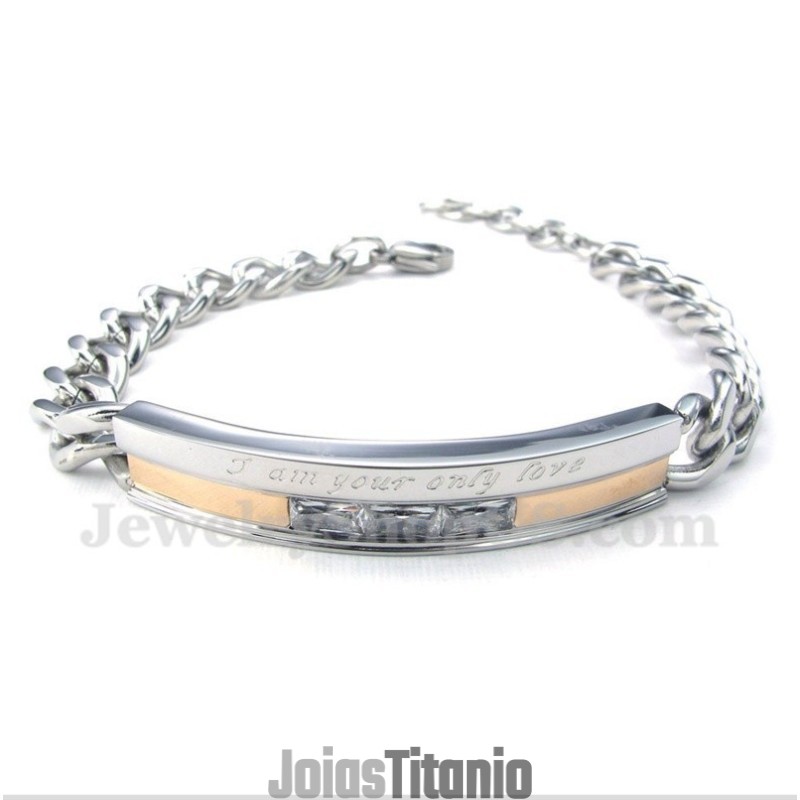 Pulseira De Casal De Cristal De Titânio Feminino