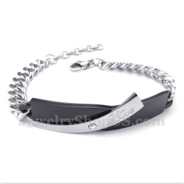 Pulseira Masculina De Titânio Preto Para Casal